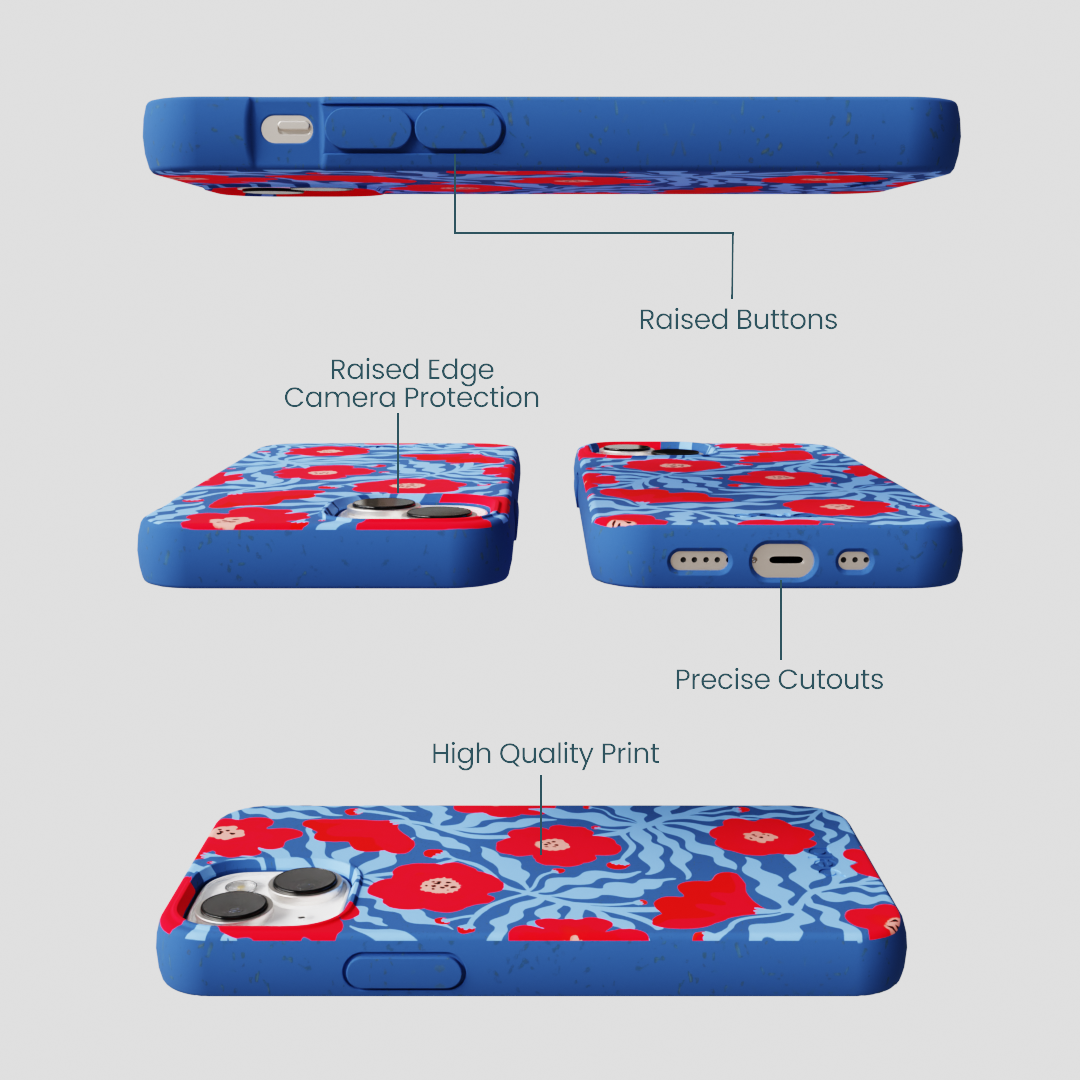 Electric Blue Indigo Ember iPhone 13 Case