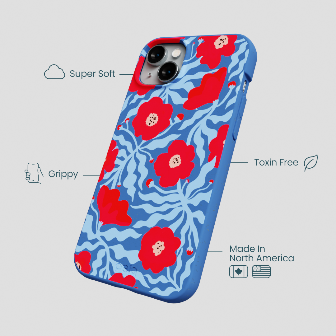 Electric Blue Indigo Ember iPhone 14 Plus Case
