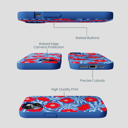 Electric Blue Indigo Ember iPhone 14 Case
