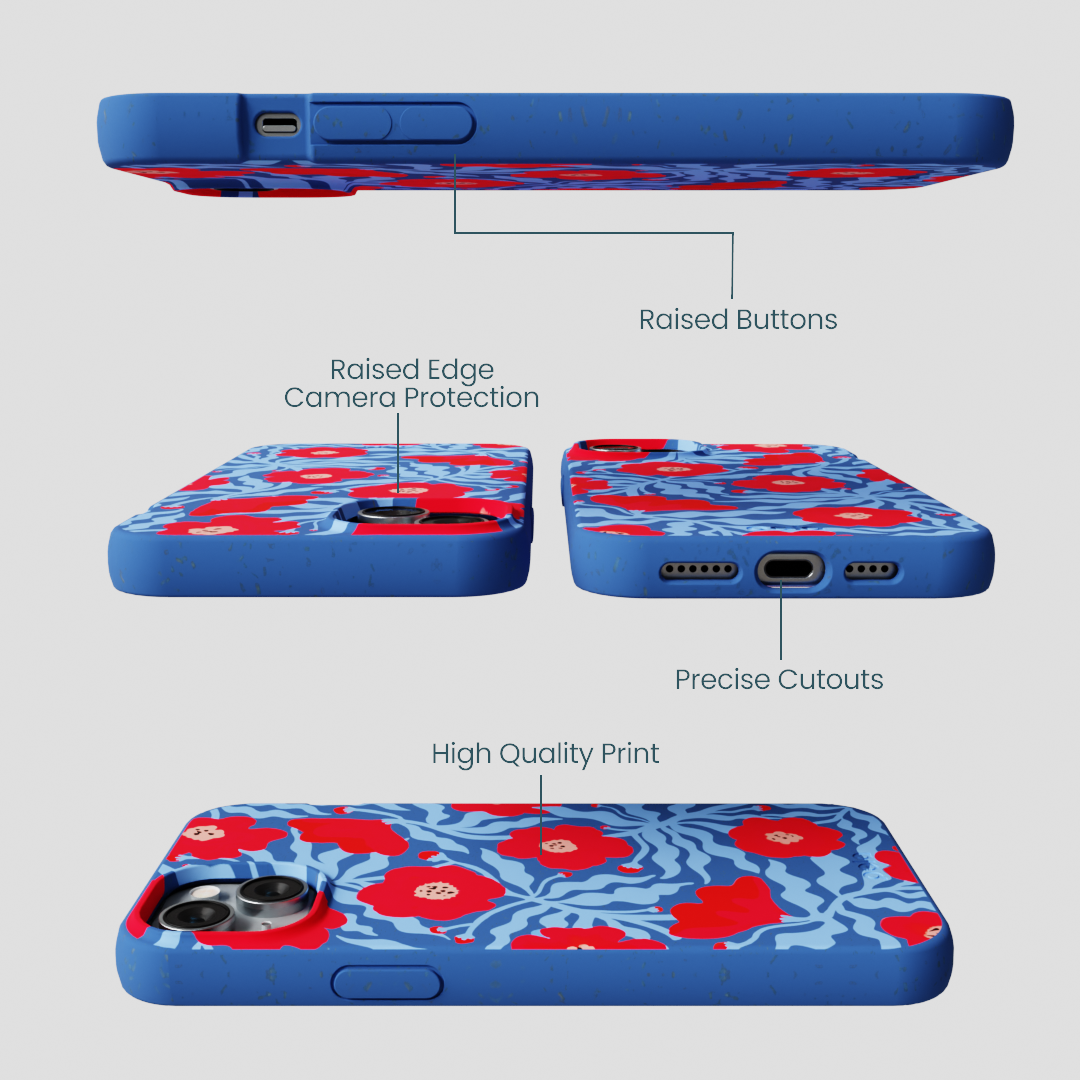 Electric Blue Indigo Ember iPhone 15 Plus Case
