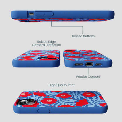 Electric Blue Indigo Ember iPhone 15 Plus Case
