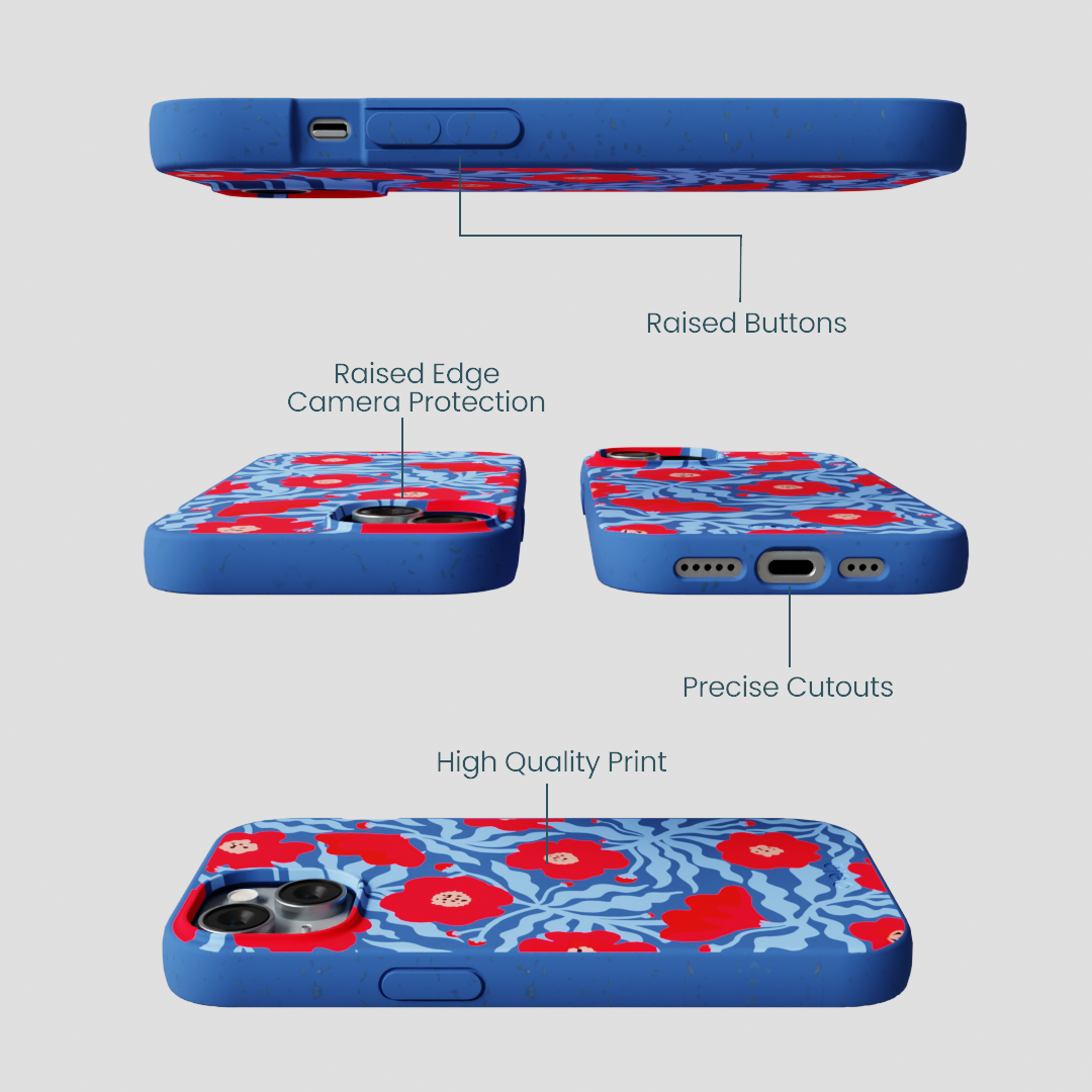 Electric Blue Indigo Ember iPhone 15 Case