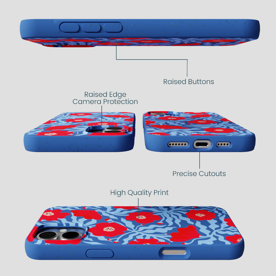 Electric Blue Indigo Ember iPhone 16 Plus Case