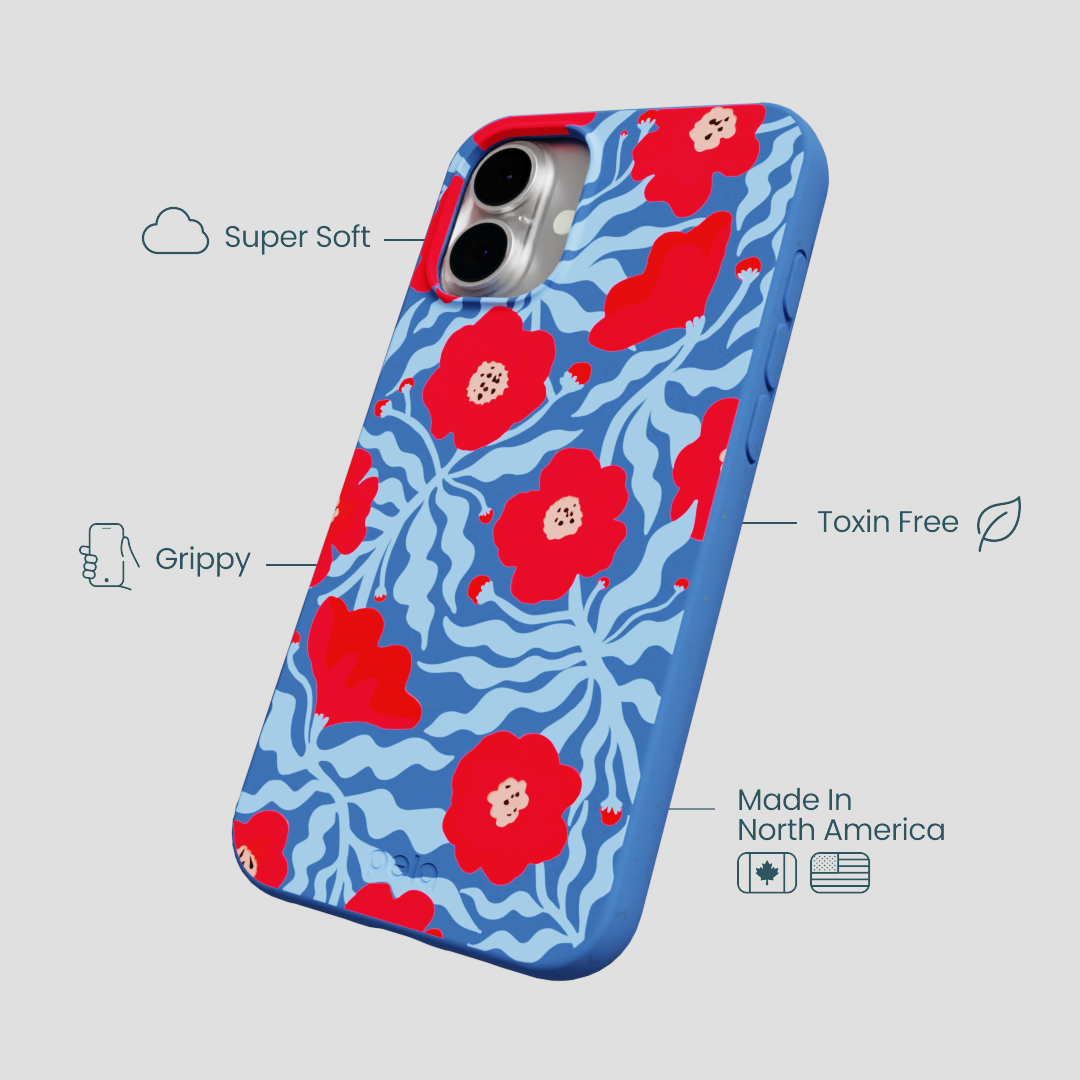 Electric Blue Indigo Ember iPhone 16 Plus Case