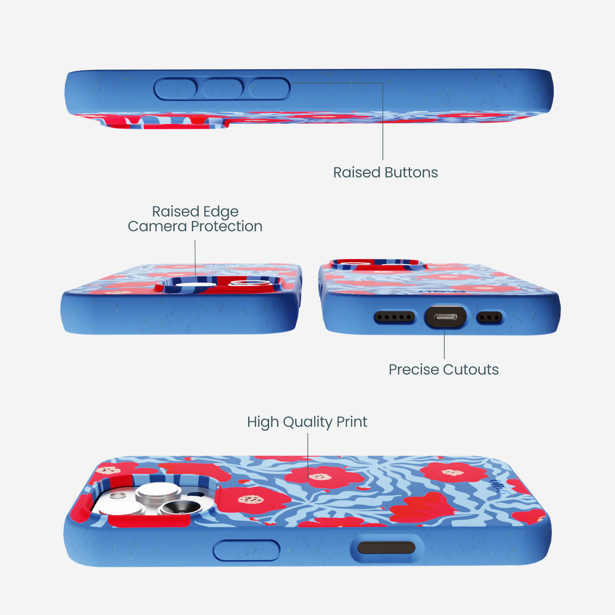 Electric Blue Indigo Ember iPhone 16 Pro Max Case