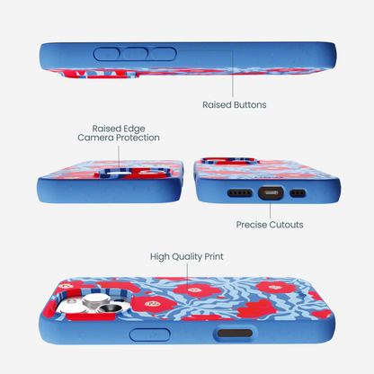 Electric Blue Indigo Ember iPhone 16 Pro Max Case