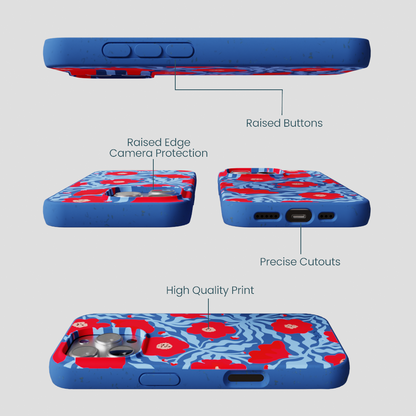 Electric Blue Indigo Ember iPhone 16 Pro Case