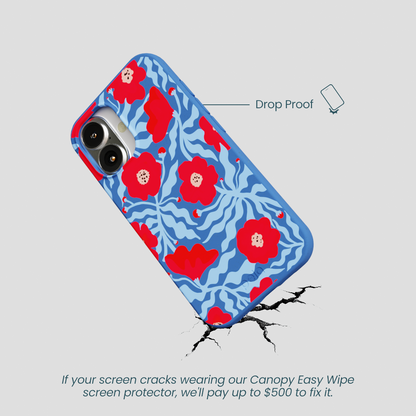 Electric Blue Indigo Ember iPhone 16 Case