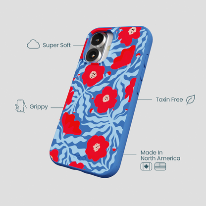 Electric Blue Indigo Ember iPhone 16 Case