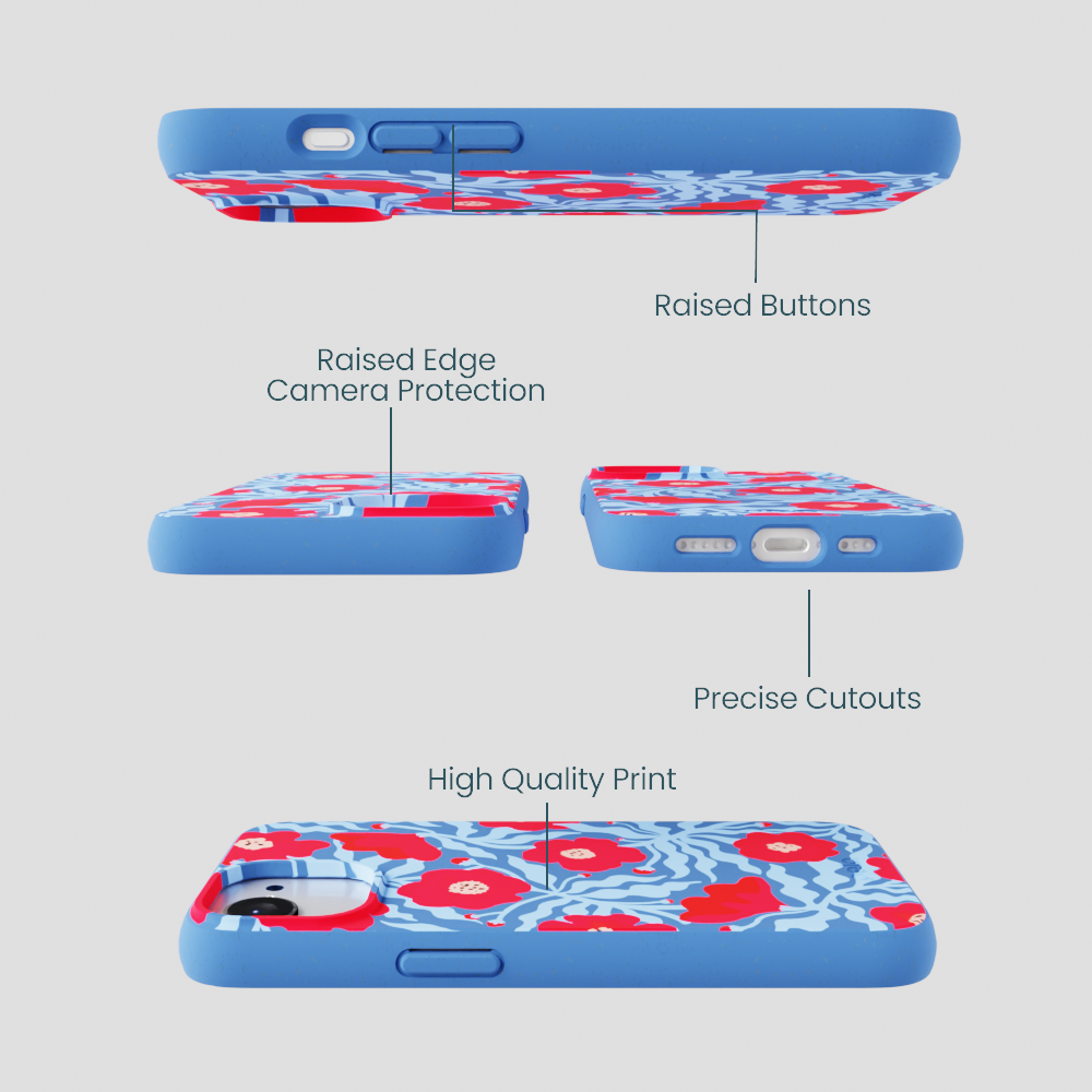 Electric Blue Indigo Ember iPhone 16e/17e Case