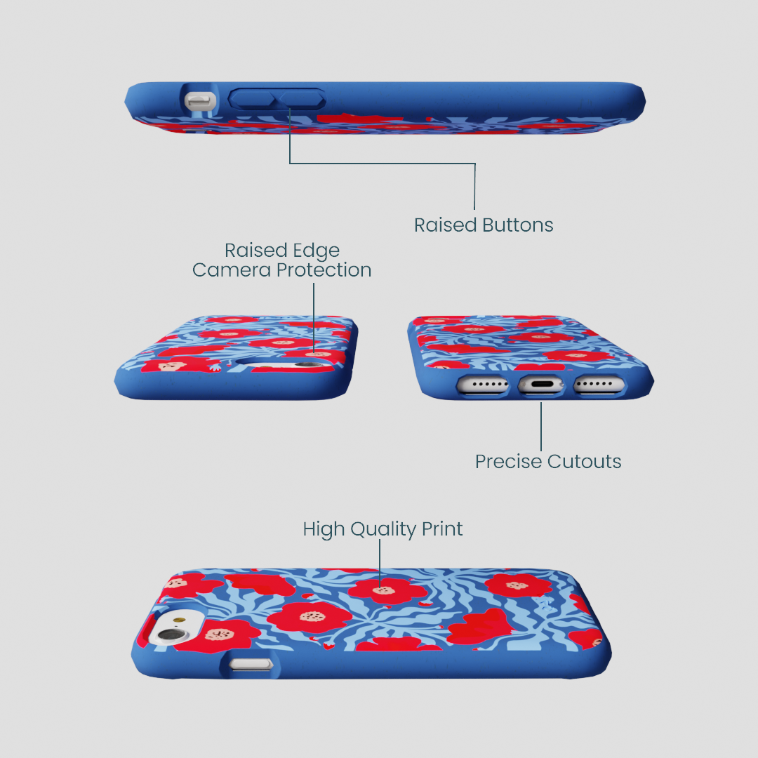 Electric Blue Indigo Ember iPhone 6/6s/7/8/SE Case