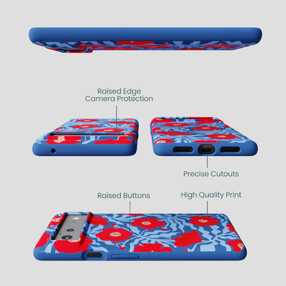 Electric Blue Indigo Ember Google Pixel 6 Case