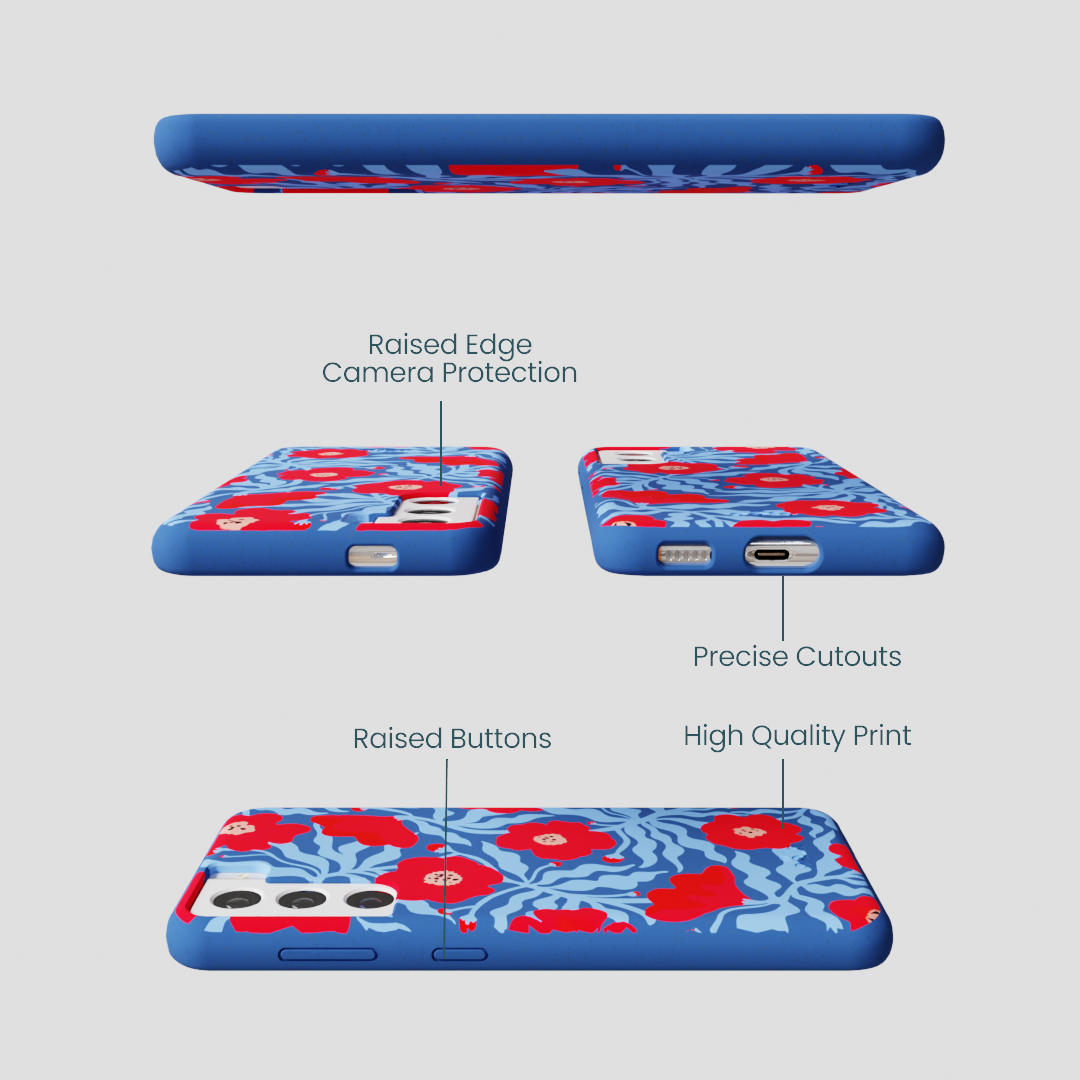 Electric Blue Indigo Ember Samsung Galaxy S21 Case