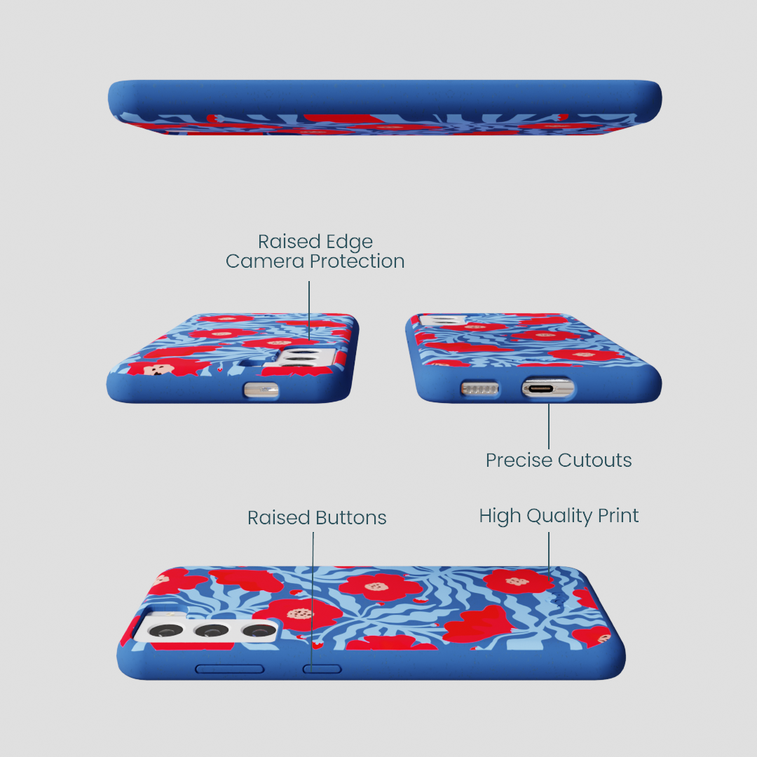Electric Blue Indigo Ember Samsung Galaxy S22 Case