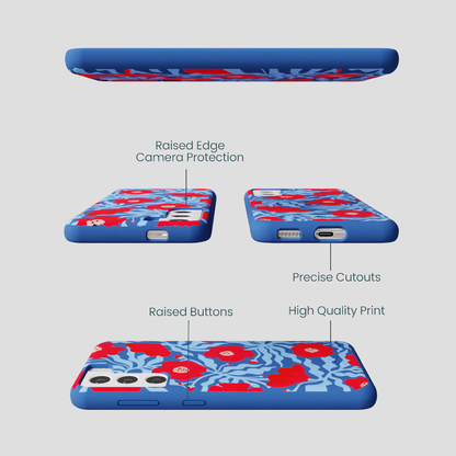 Electric Blue Indigo Ember Samsung Galaxy S22 Case