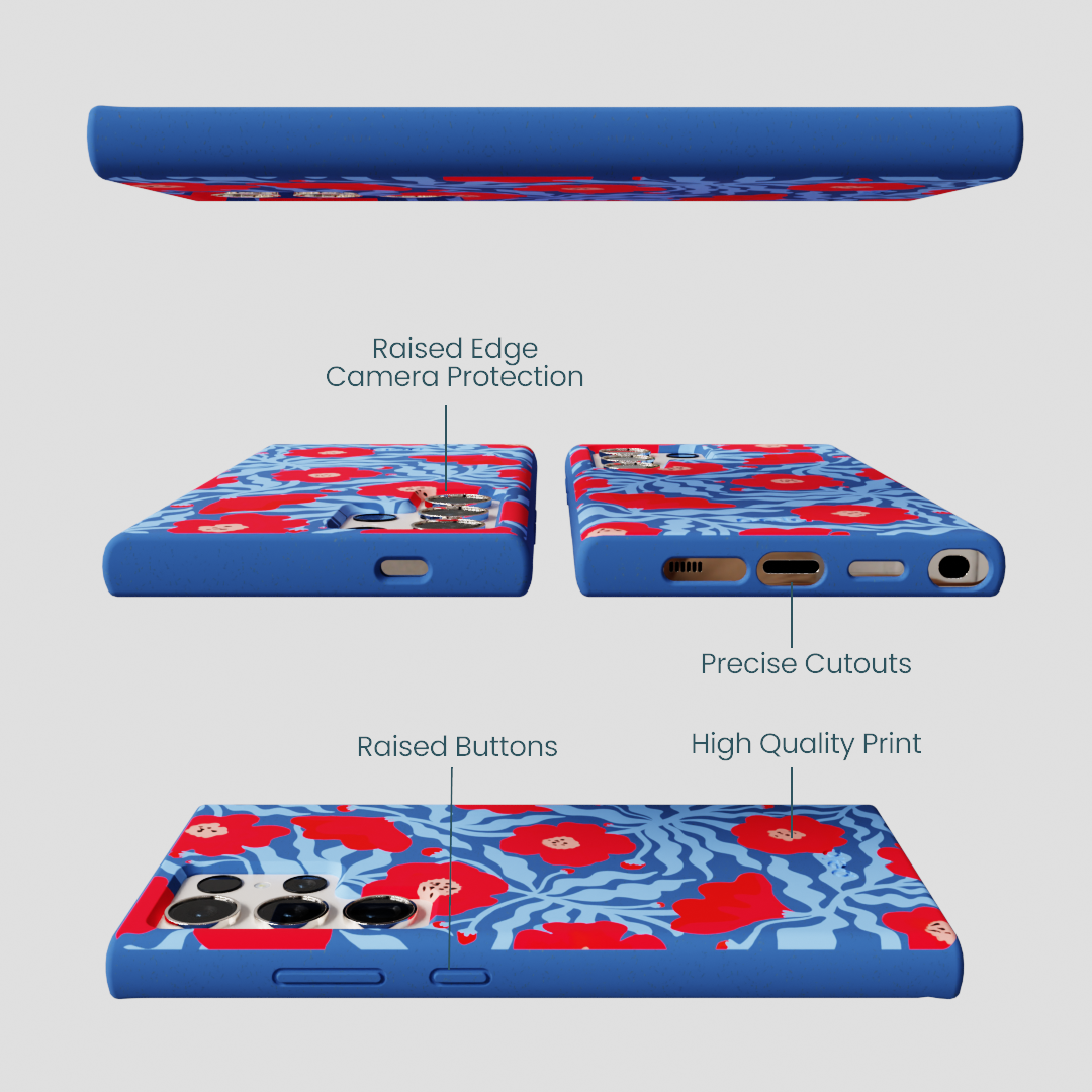 Electric Blue Indigo Ember Samsung Galaxy S24 Ultra Case
