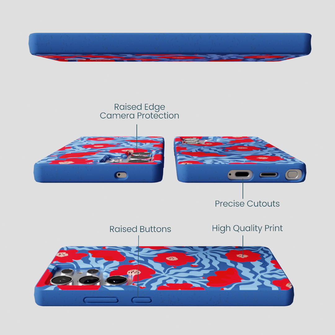 Electric Blue Indigo Ember Samsung Galaxy S25 Ultra Case