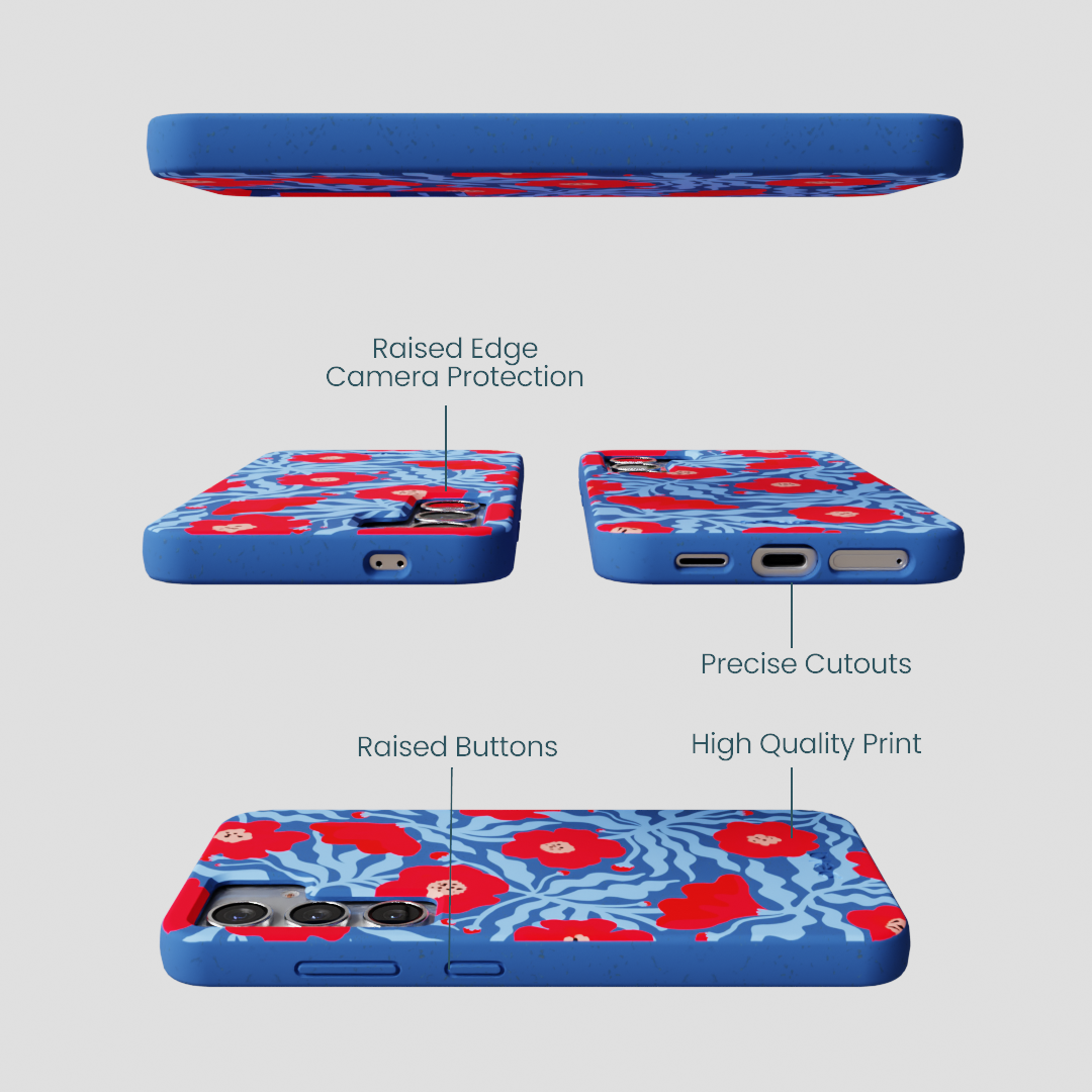 Electric Blue Indigo Ember Samsung Galaxy S25 Case