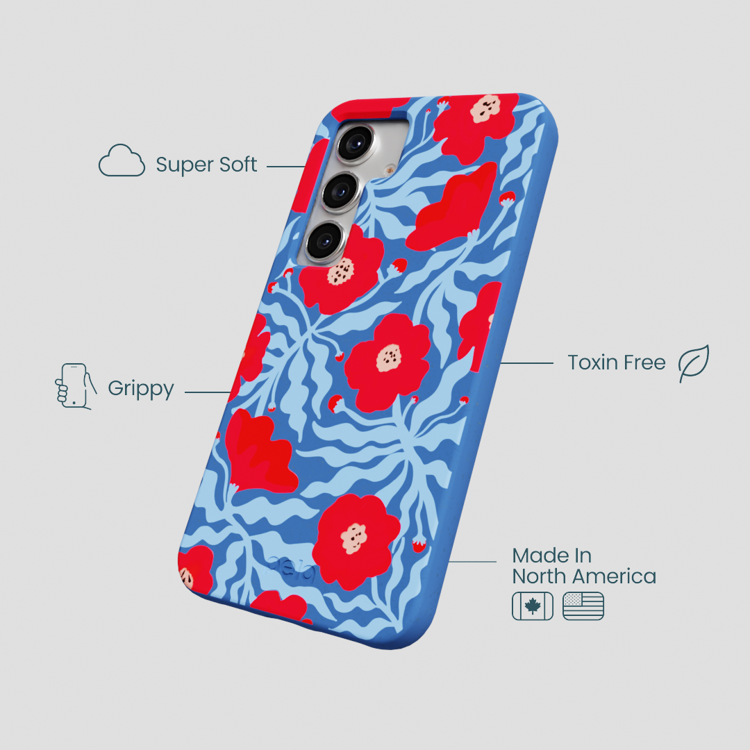 Electric Blue Indigo Ember Samsung Galaxy S25 Case