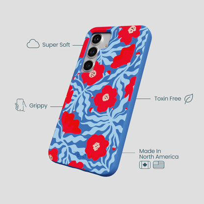 Electric Blue Indigo Ember Samsung Galaxy S25 Case