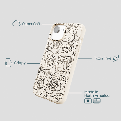 Seashell Inked Blooms iPhone 16e/17e Case