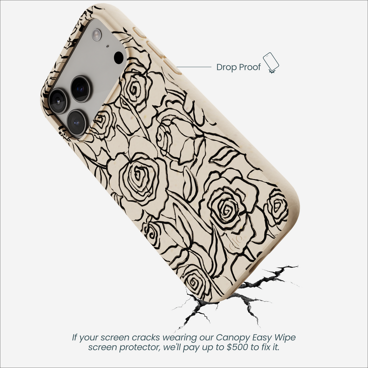 Seashell Inked Blooms iPhone 17 Pro Max Case