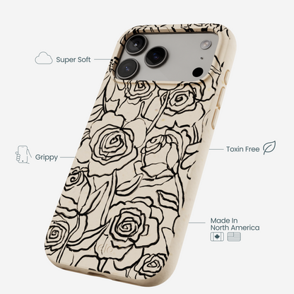 Seashell Inked Blooms iPhone 17 Pro Max Case