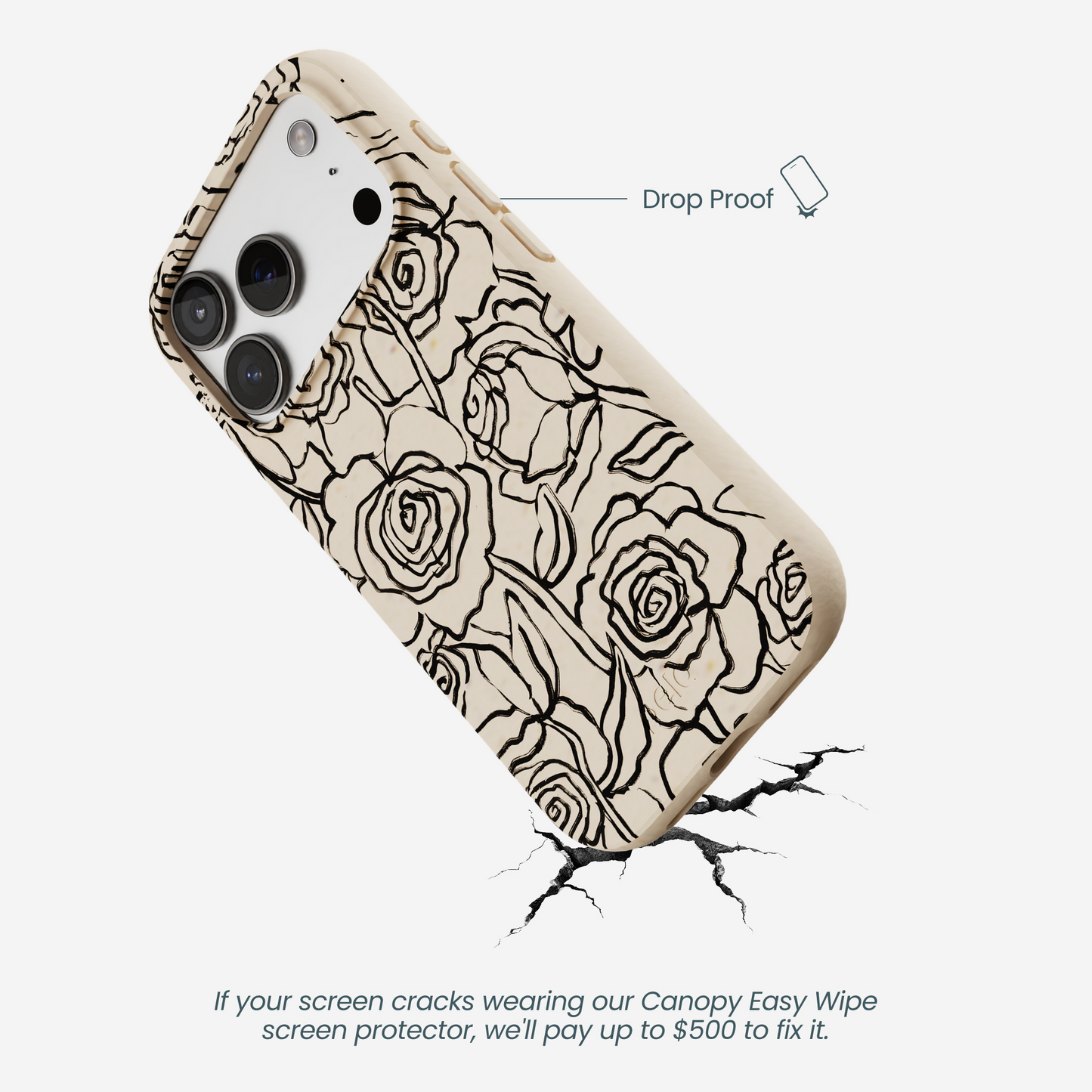 Seashell Inked Blooms iPhone 17 Pro Case