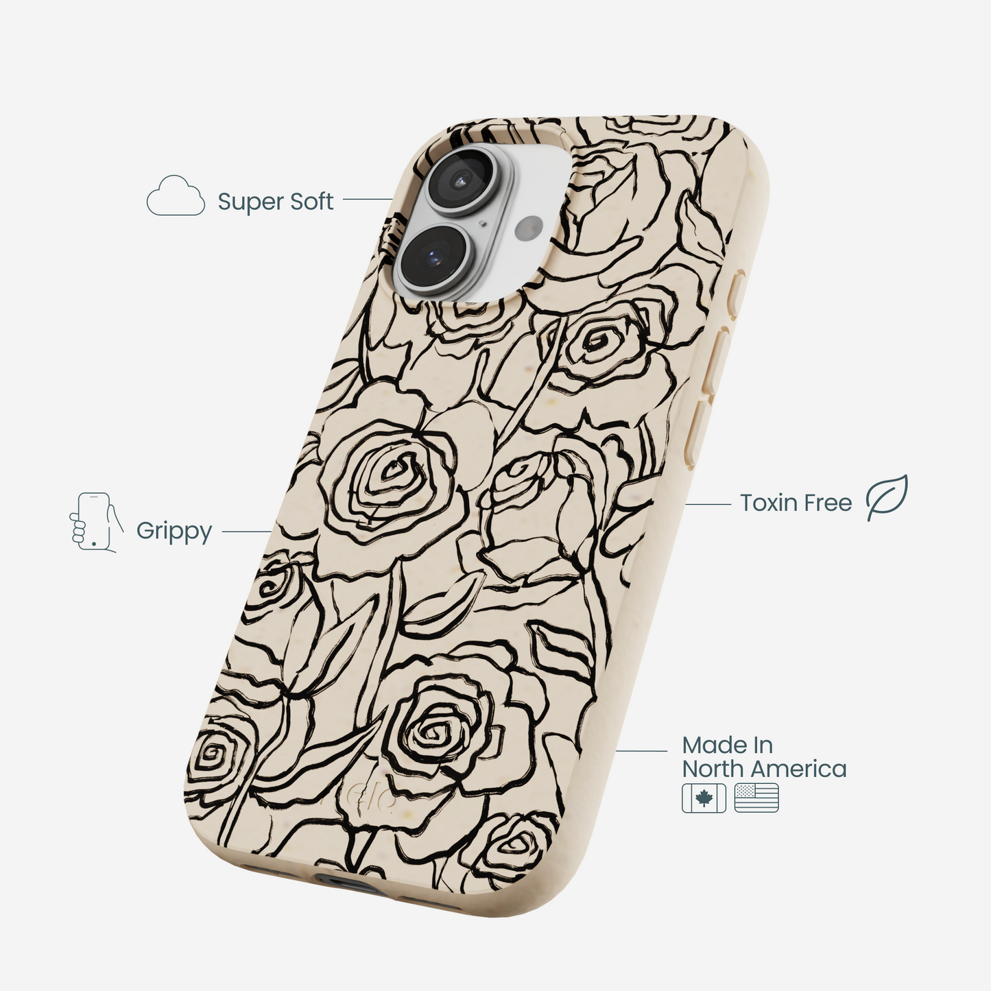 Seashell Inked Blooms iPhone 17 Case