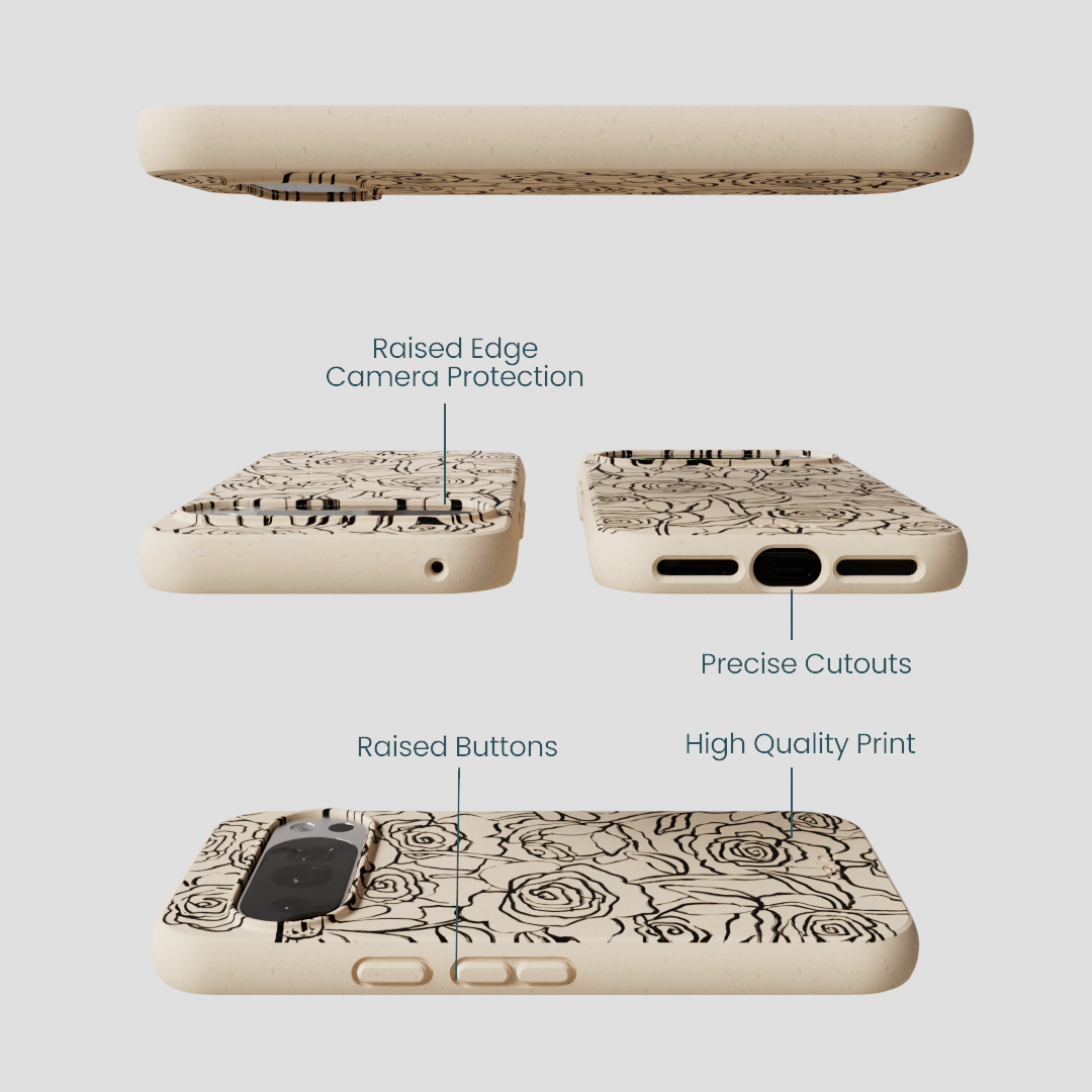 Seashell Inked Blooms Google Pixel 10/10 Pro Case