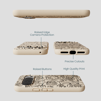 Seashell Inked Blooms Google Pixel 10/10 Pro Case