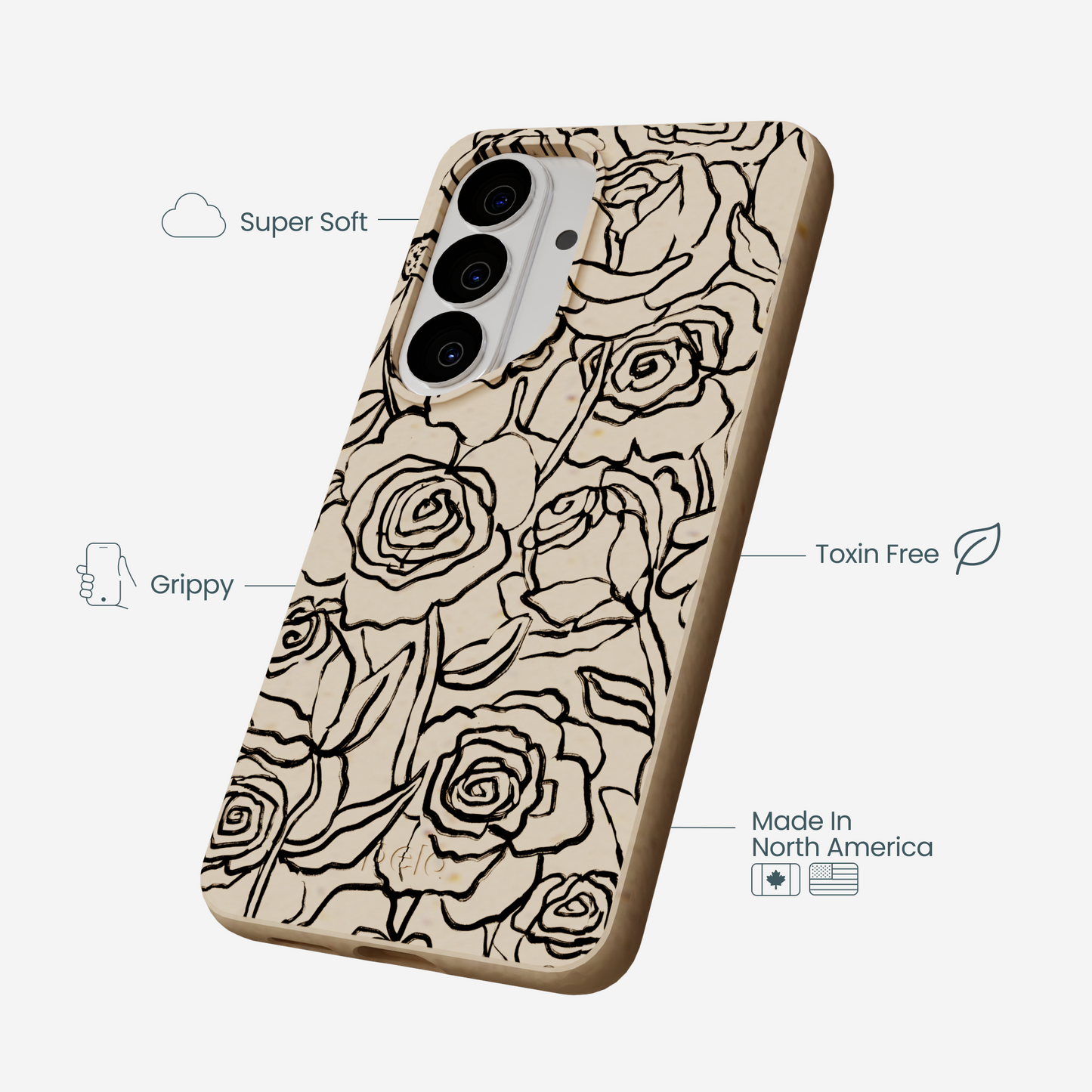 Seashell Inked Blooms Samsung Galaxy S26 Case