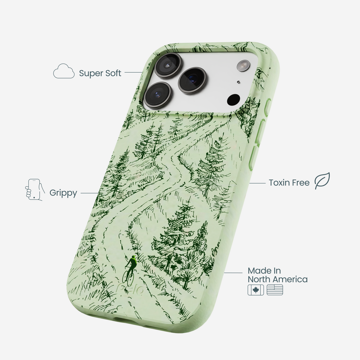 Sage Green Into the Mountains iPhone 17 Pro Case
