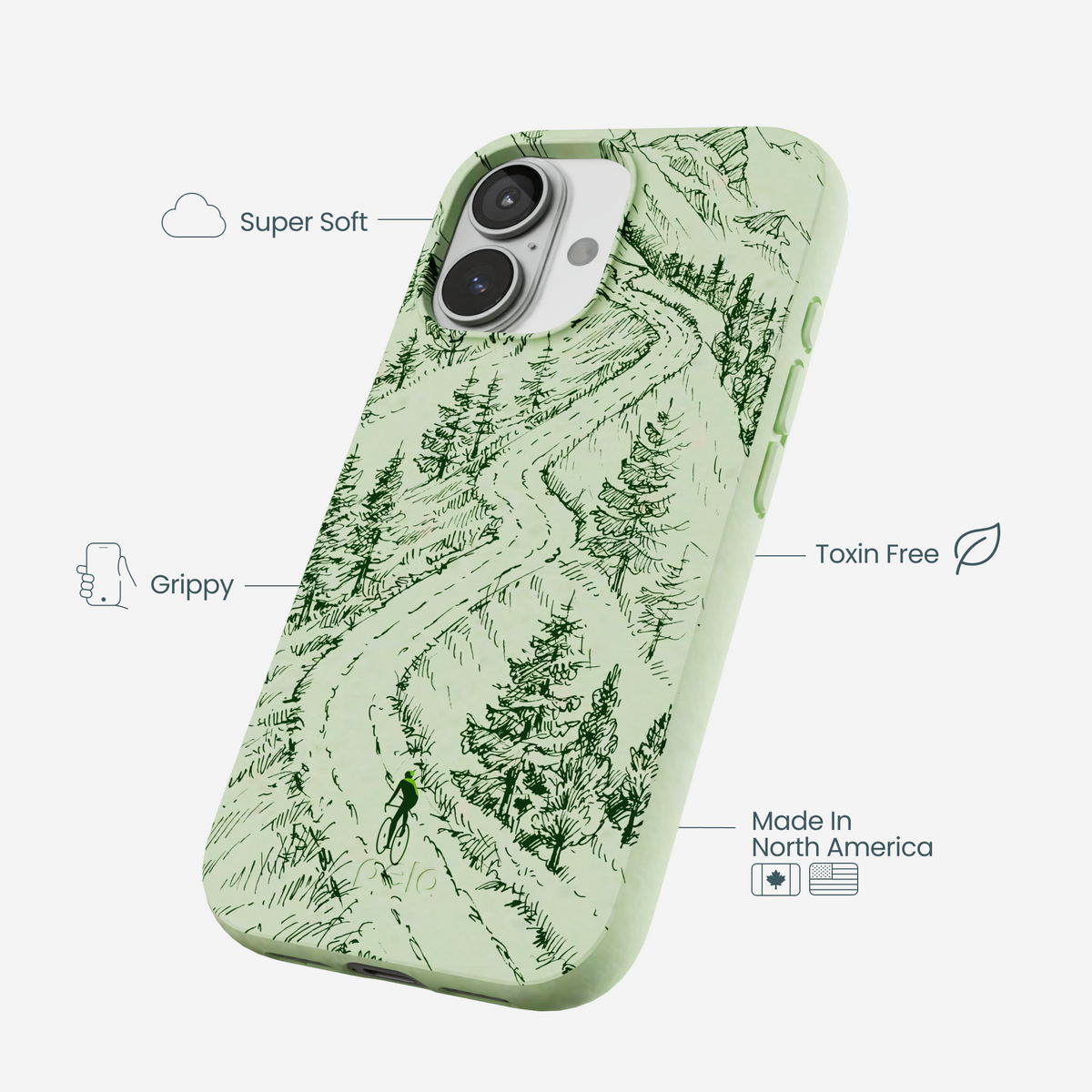 Sage Green Into the Mountains iPhone 17 Case