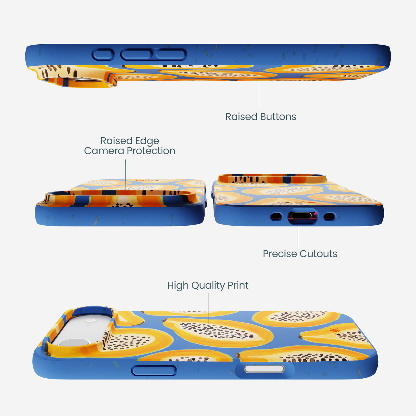 Electric Blue Juicy Papayas iPhone Air Case