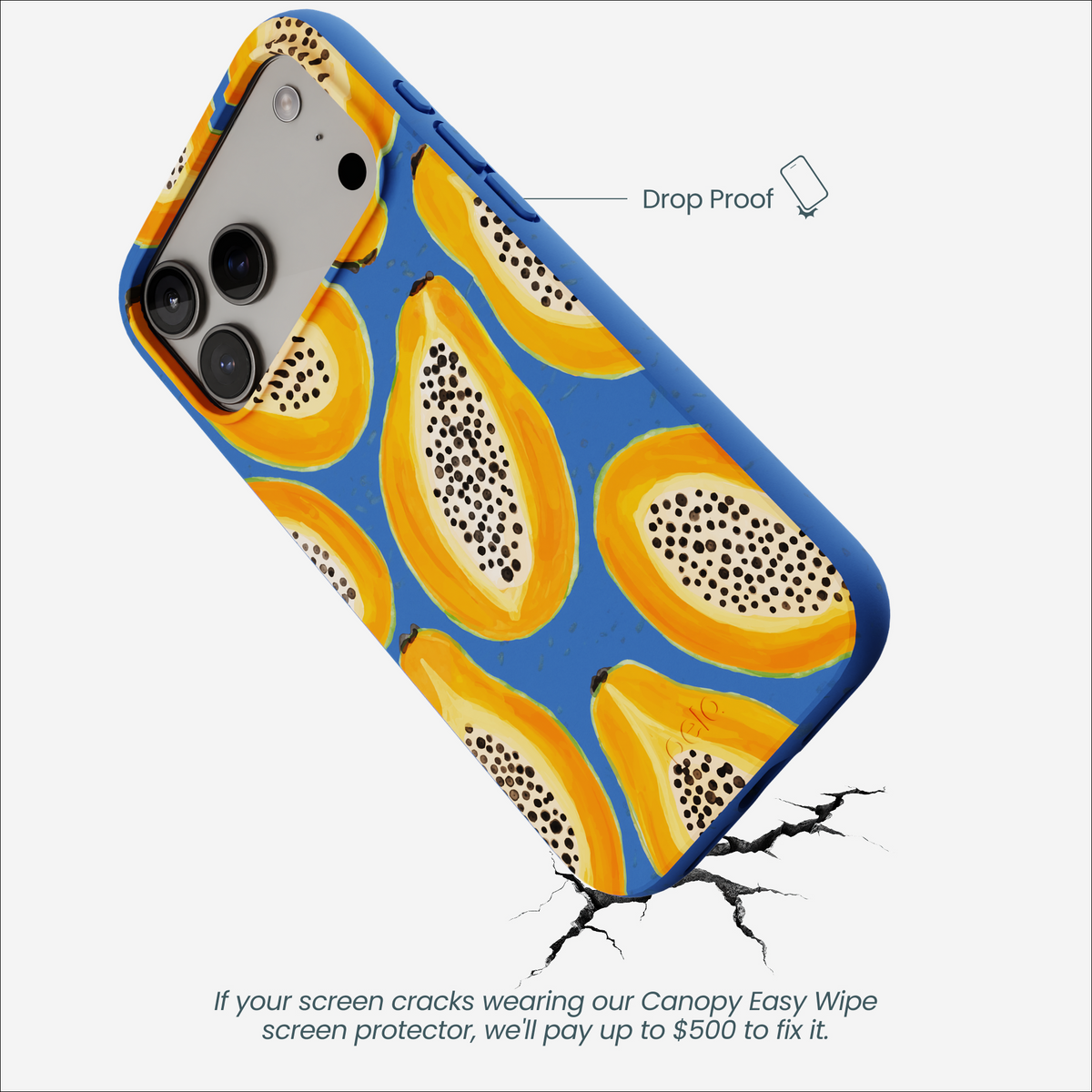 Electric Blue Juicy Papayas iPhone 17 Pro Max Case