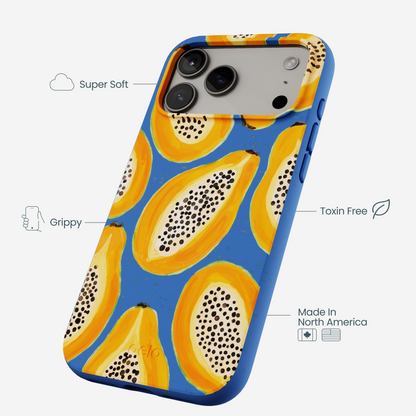Electric Blue Juicy Papayas iPhone 17 Pro Max Case