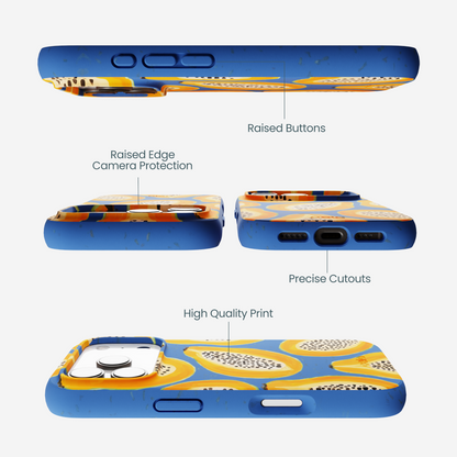 Electric Blue Juicy Papayas iPhone 17 Pro Case