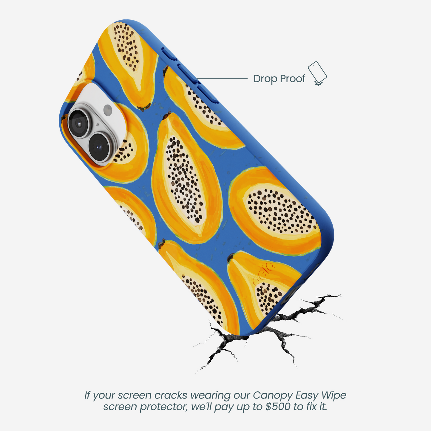 Electric Blue Juicy Papayas iPhone 17 Case