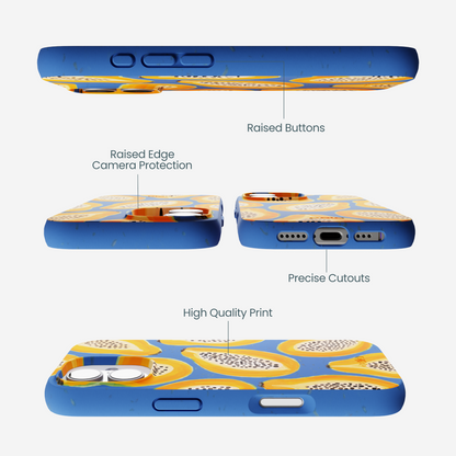 Electric Blue Juicy Papayas iPhone 17 Case