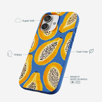 Electric Blue Juicy Papayas iPhone 17 Case