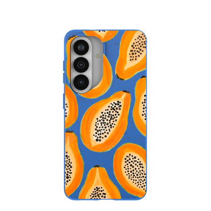 Electric Blue Juicy Papayas Samsung Galaxy S26 Case