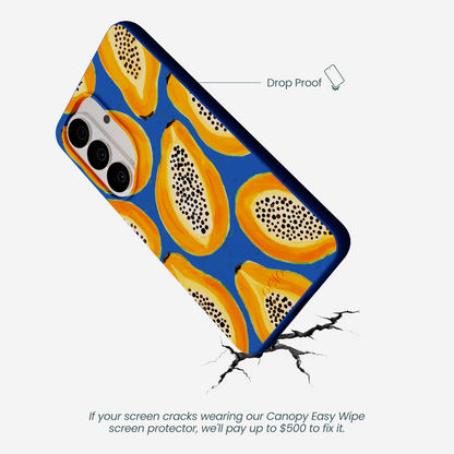 Electric Blue Juicy Papayas Samsung Galaxy S26 Case