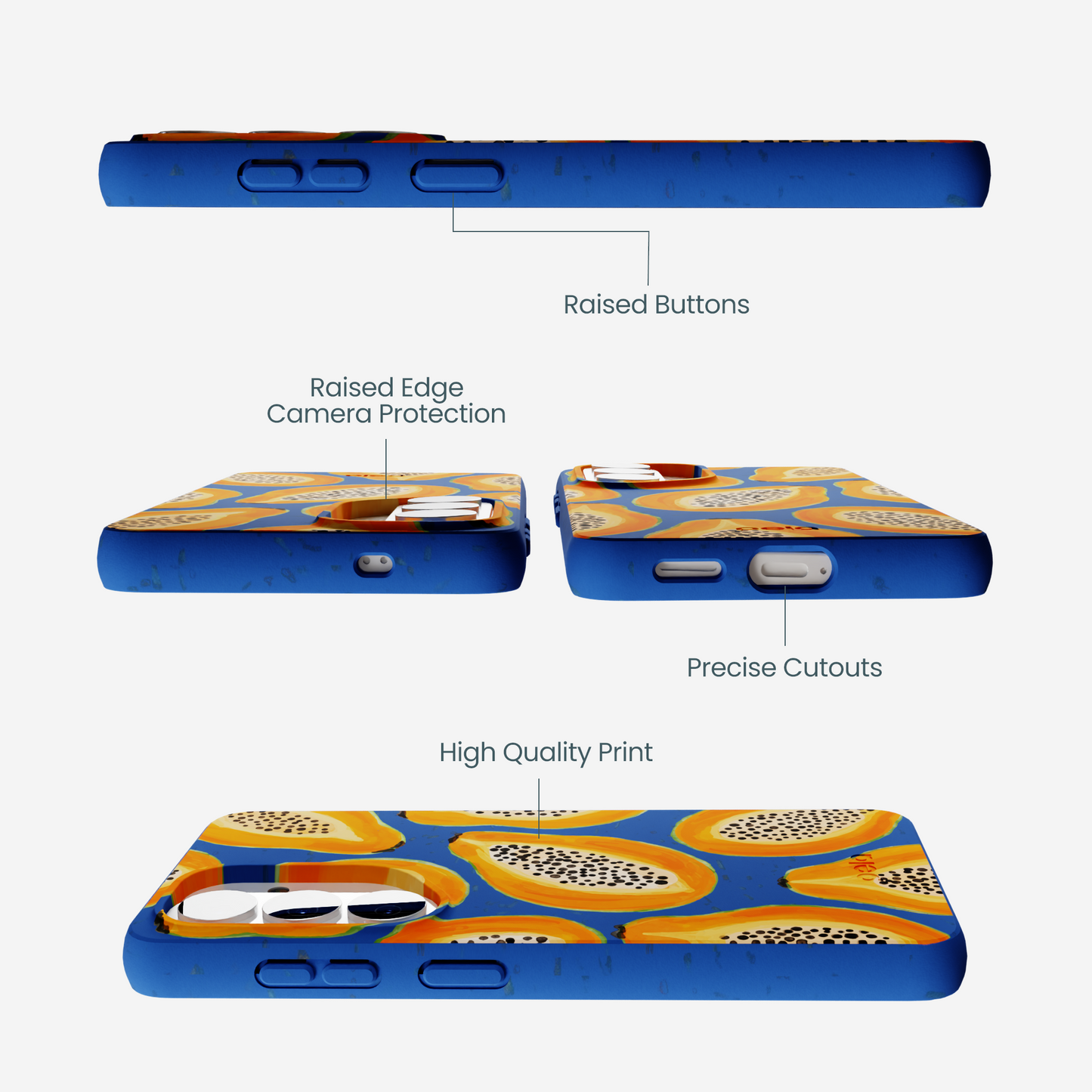 Electric Blue Juicy Papayas Samsung Galaxy S26 Case