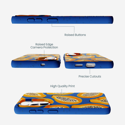 Electric Blue Juicy Papayas Samsung Galaxy S26 Case
