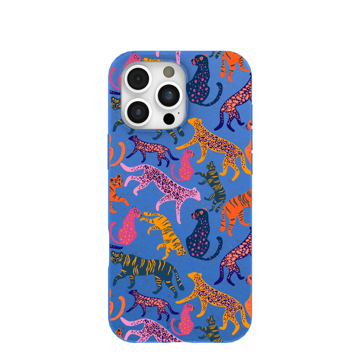 Electric Blue Jungle Cat iPhone 16 Pro Max Case
