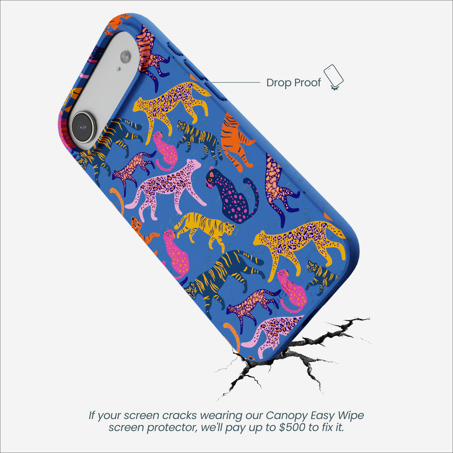 Electric Blue Jungle Cat iPhone Air Case