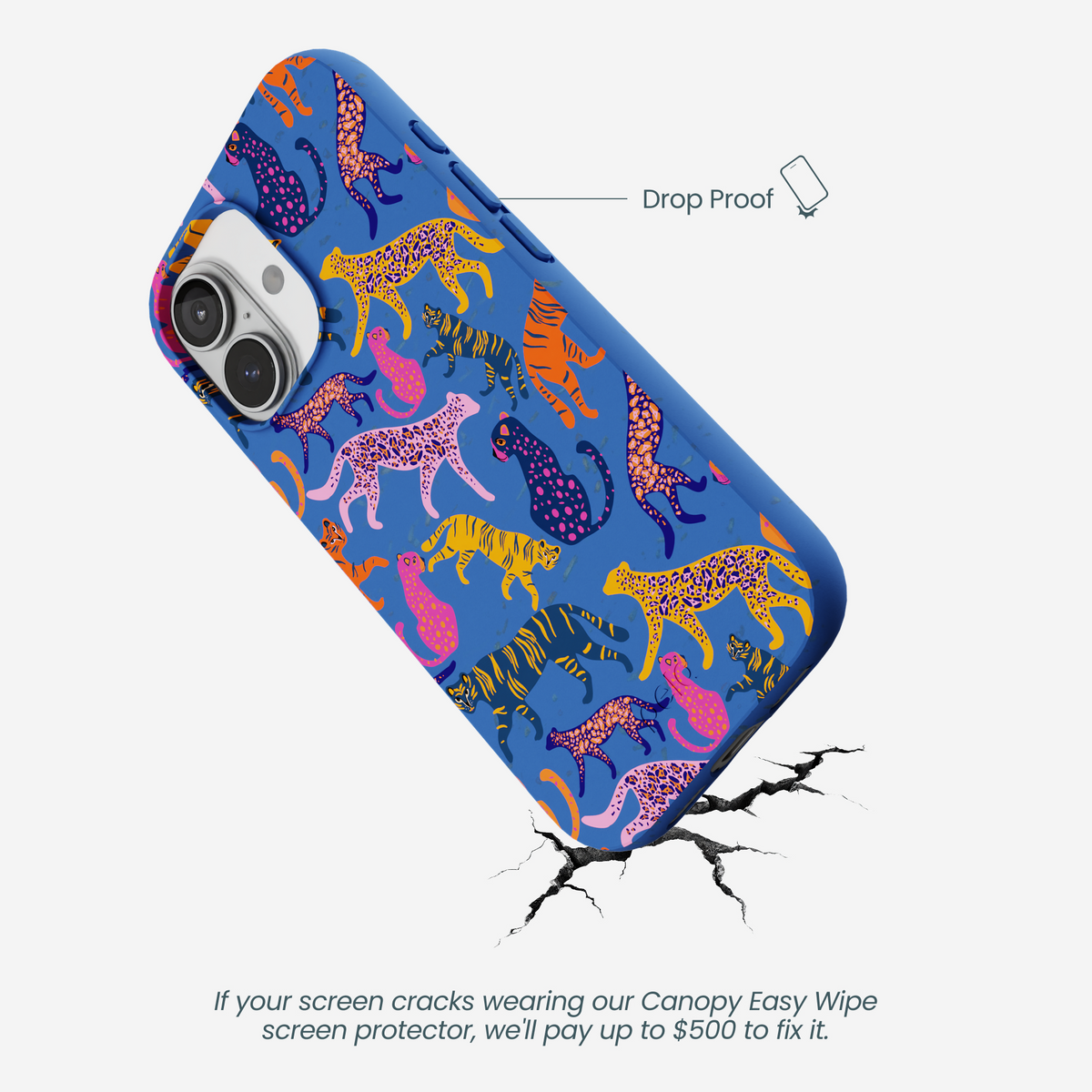 Electric Blue Jungle Cat iPhone 17 Case