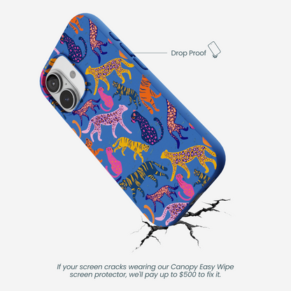 Electric Blue Jungle Cat iPhone 17 Case