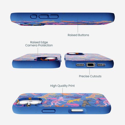 Electric Blue Jungle Cat iPhone 17 Case